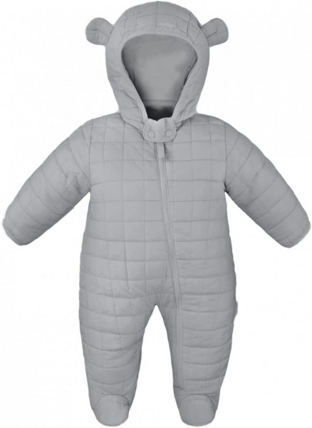 Costumas cu gluga pentru bebelusi Balipig, bumbac/poliester, gri, 3-6 luni