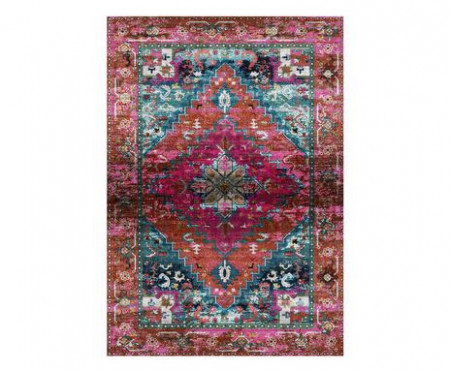 Covor Barcellona, textil, rosu/albastru, 80 x 150 cm