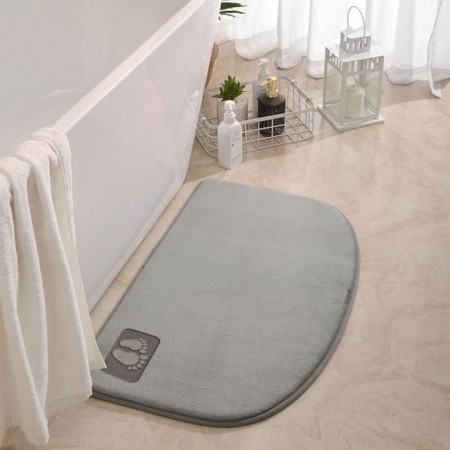 Covor pentru baie OKYWILL, textil/spuma cu memorie, gri, 40 x 60 cm