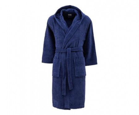 Halat de baie Sophie, textil, albastru inchis, marimea XL