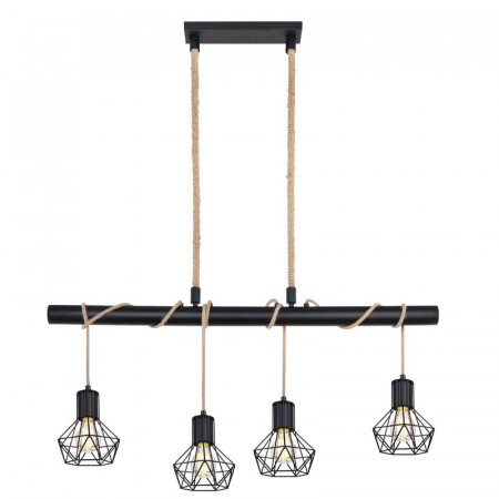 Lustra tip pendul Cuthbertson, metal, negru/bej, 5 x 15 x 120 cm