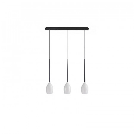 Lustra tip pendul Izza, metal/sticla, alb/negru, 40 x 80 x 13 cm
