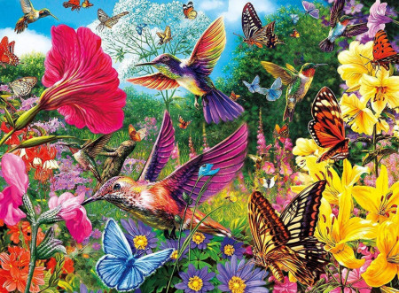 Puzzle cu 500 de piese Kunyuancb, gradina, multicolor, hartie, 52 x 38 cm