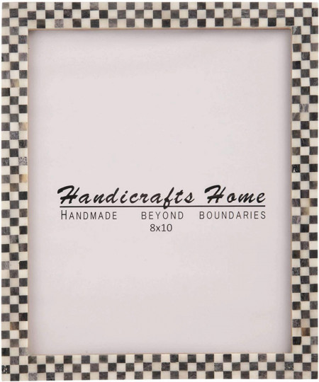 Rama foto Handicrafts, lemn masiv/MDF, natur/negru, 20,3 x 25 cm