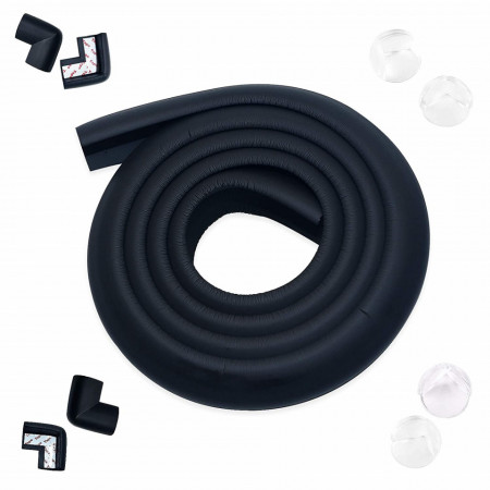 Rola de protectie pentru colturi LandJoy, cauciuc, negru, 2 m