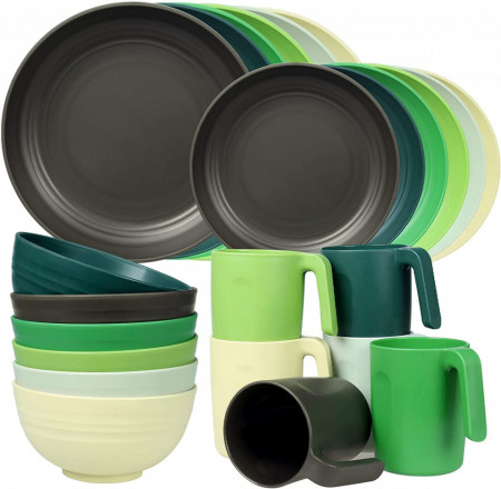 Set de vesela Greentainer, plastic, multicolor, 24 piese