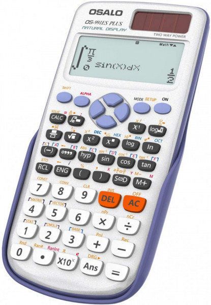 Calculator solar OSALO, argintiu/negru, plastic, 80 x 162 mm