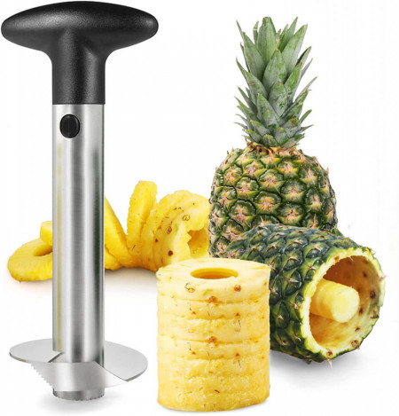 Decojitor de ananas B-Home, otel inoxidabil/plastic, argintiu/negru