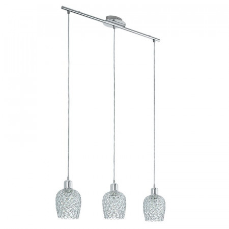 Lustra tip pendul Mercer41, metal/sticla, crom, 110 x 13 x 74,5 cm