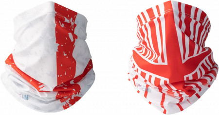 Set de 2 bandane HYSENM, poliester/spandex, alb/rosu