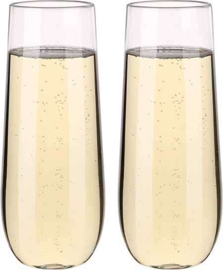 Set de 2 pahare Hotder plastic, transparent, 15,3 x 6,1 cm, 355 ml