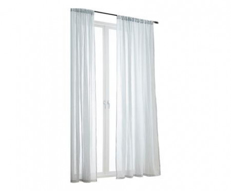 Set de 2 perdele Cocoon, textil, gri/albastru deschis, 130 x 220 cm