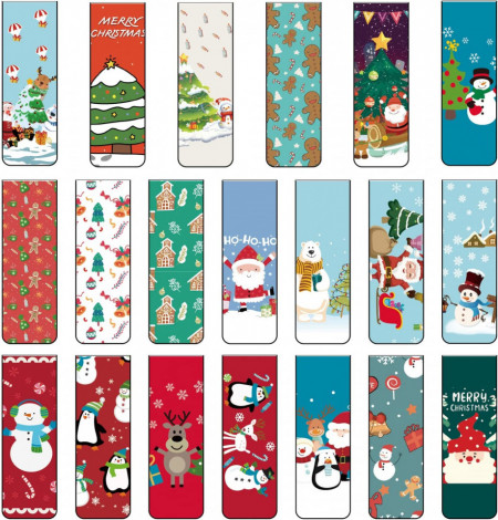 Set de 40 semne de lectura magnetice DAOUZL, pliabile, hartie, multicolor, 12 x 2 cm