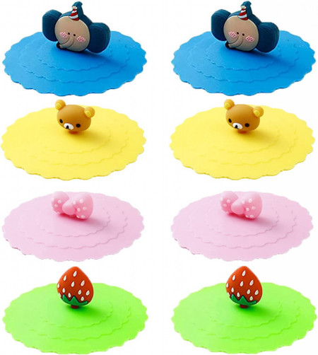 Set de 8 capace pentru cani SUWYNJ, silicon, multicolor, 10 x 10 cm