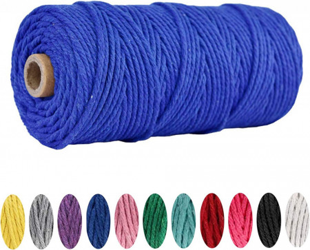 Sul de ata pentru macrame Geneic, bumbac, albastru inchis, 100 m