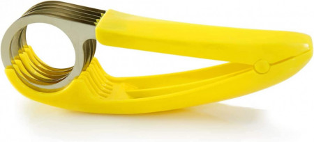 Taietor manual Hilloly, plastic/otel inoxidabil, argintiu/galben, 17,5 x 4 cm