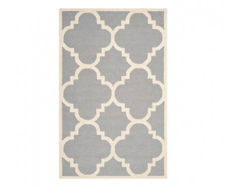 Covor Clark, textil, argintiu/fildes, 122 x 183 cm