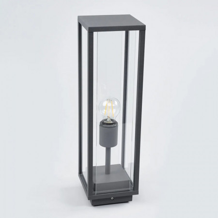 Lampa pentru gradina Annalea, aluminiu/sticla, gri grafit, 14 x 14 x 50 cm