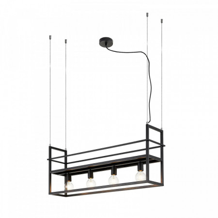 Lustra tip pendul Grisela, metal, negru, 101,5 x 20 x 150 cm