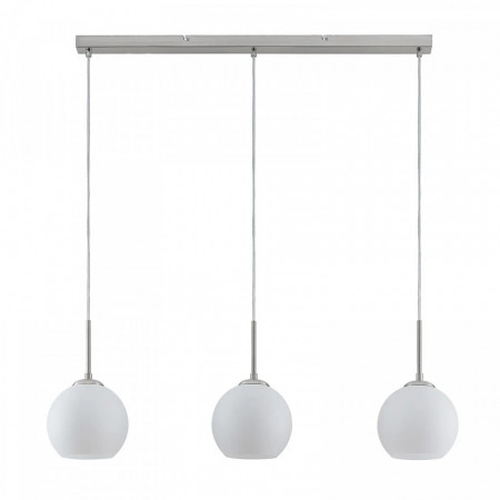 Lustra tip pendul Sofian, sticla/metal, alb/argintiu, 110 x 150 cm