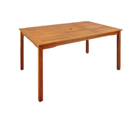 Masa de gradina Afrin, lemn masiv, maro, 74 x 135 x 85 cm