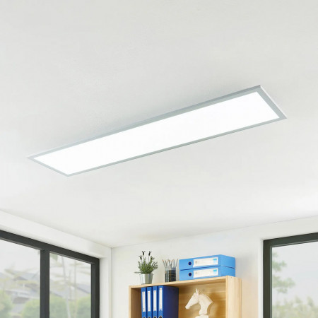 Plafoniera Gelora, LED, plastic/aluminiu, alb/argintiu, 120 x 30 x 5,2 cm