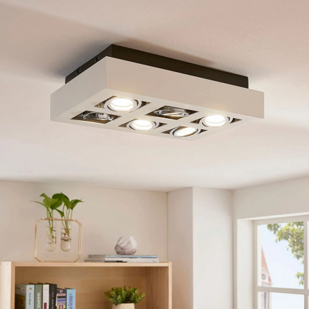 Plafoniera Vince, LED, aluminiu, alb, 36 x 25 x 8,5 cm
