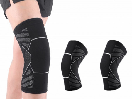 Set de 2 genunchiere LIBAIJIAA, poliester/spandex, negru, marimea L