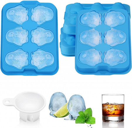 Set de 2 tavi pentru cuburi de gheata M8C, silicon, albastru, 18 x 13 x 5 cm
