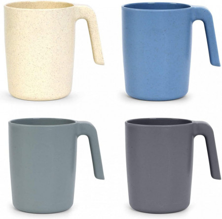 Set de 4 cani Showithgreen, plastic, multicolor, 450 ml
