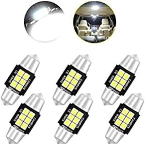 Set de 6 becuri LED C5W pentru Festoon DE3175 DE3021 DE3022 Kairiyard, 1,8 W, 3,3 x 1 cm