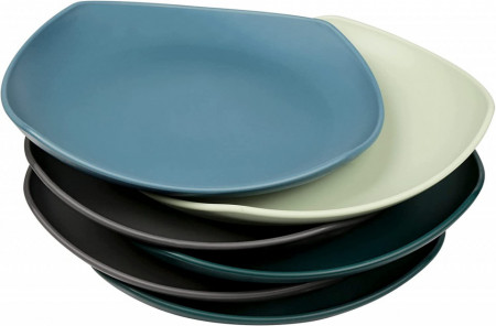 Set de 6 farfurii Greentainer, plastic, multicolor, 18,5 cm