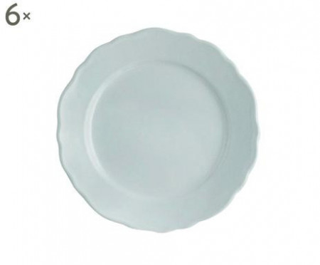 Set de 6 farfurii Vaniglia, albastru deschis, d. 18.5cm