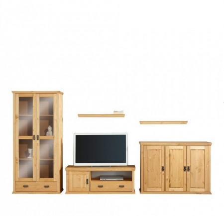 Set de mobilier pentru living Marilee, lemn masiv, natur, 5 piese
