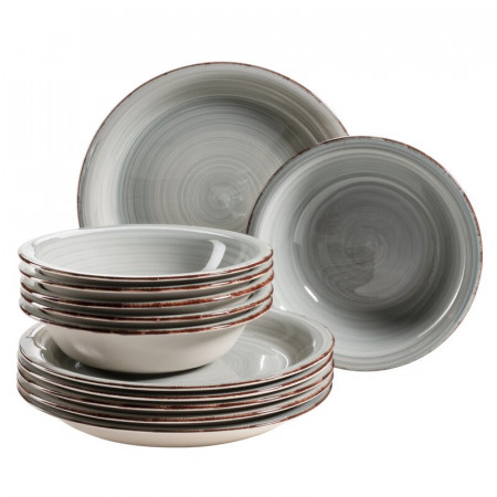 Set de vase Ludlow, 12 piese, portelan, gri