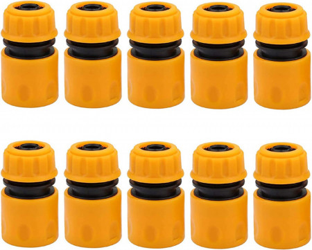 Set de 10 conectori pentru furtun YUNSTK, plastic, negru/portocaliu, 5,5 x 3,5 cm