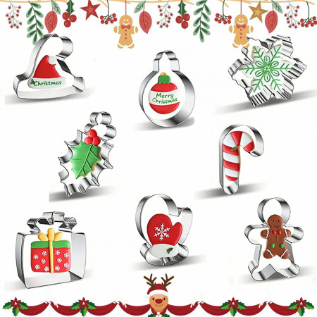 Set de 12 forme pentru prajituri Leofit, otel inoxidabil, argintiu