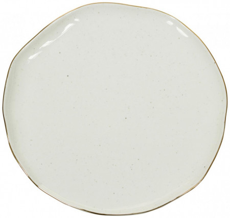 Set de 2 farfurii Bella, portelan, crem/gri/auriu, 26 x 3 cm