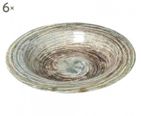 Set de 6 farfurii pentru supa Eneide, ceramica, verde, 22 cm