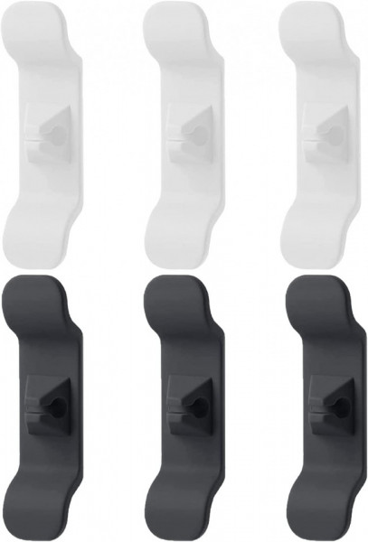 Set de 6 organizatoare de cablu pentru aparate de bucatarie SDHFSGN, plastic, alb/negru, 10 cm