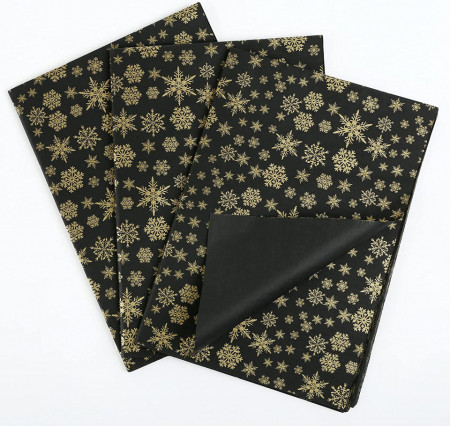 Set de 60 de coli pentru ambalaj/bricolaj Naler, hartie, negru/auriu, 35 x 50 cm