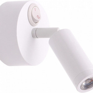 Aplica pentru citit MOVKZACV, LED, aluminiu, alb, 64 x 28 x 60 mm
