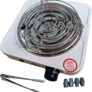 Arzator cu bricheta de carbon KitaBulb, otel inoxidabil, argintiu, 1000 W, 21 x 21 x 7 cm