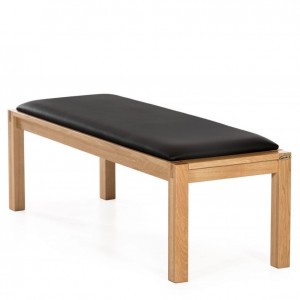 Banca tapitata Madison Premium Collection Home Affaire, lemn masiv, negru/natur, 130 x 51 x 49 cm