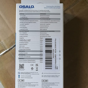 Calculator solar OSALO, argintiu/negru, plastic, 80 x 162 mm