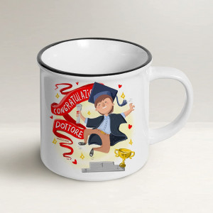 Cana pentru cadou de absolvire Scratch Lover, ceramica, multicolor, 300 ml, 8,5 x 8,5 cm