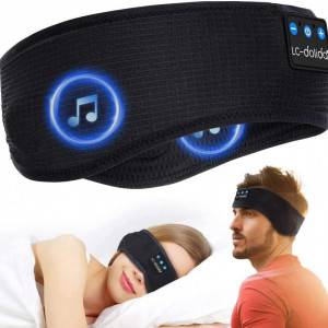Casti bluetooth cu banda de somn LC-dolida, negru/plastic/textil, 25-35 cm