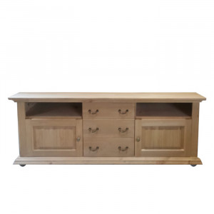 Comoda TV Irma Home Affaire, lemn masiv, natur, 160 x 62 x 35 cm
