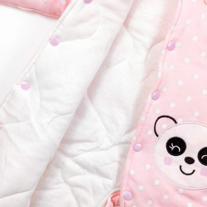 Costumas pentru bebelusi JiAmy, roz, bumbac, 6-9 luni