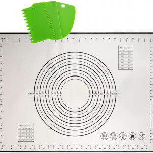Covoras de patiserie KeepingcooX®, silicon, alb/negru, 50 x 70 cm